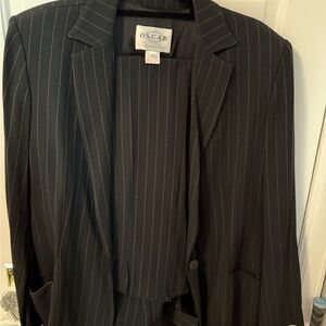 Oscar de la renta Black Pinstripe suit